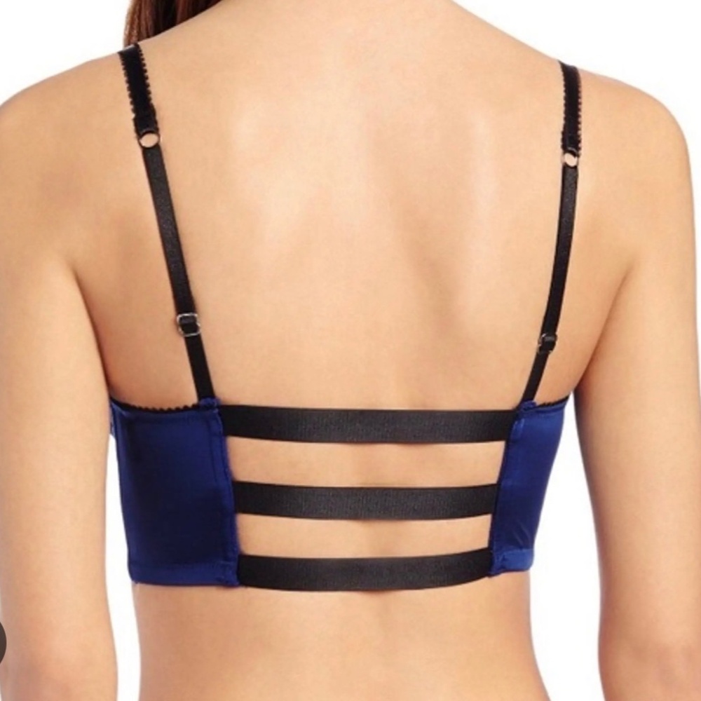 UNDERELLA by Ella Moss Longline Hook/Eye Front U/W Bra Beautiful Blue 34DD